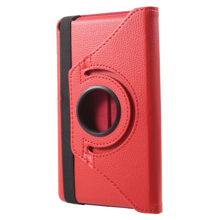 For Huawei MediaPad T3 7.0 Litchi Grain 360 Degree Rotary Stand Leather Tablet Case - Red-4