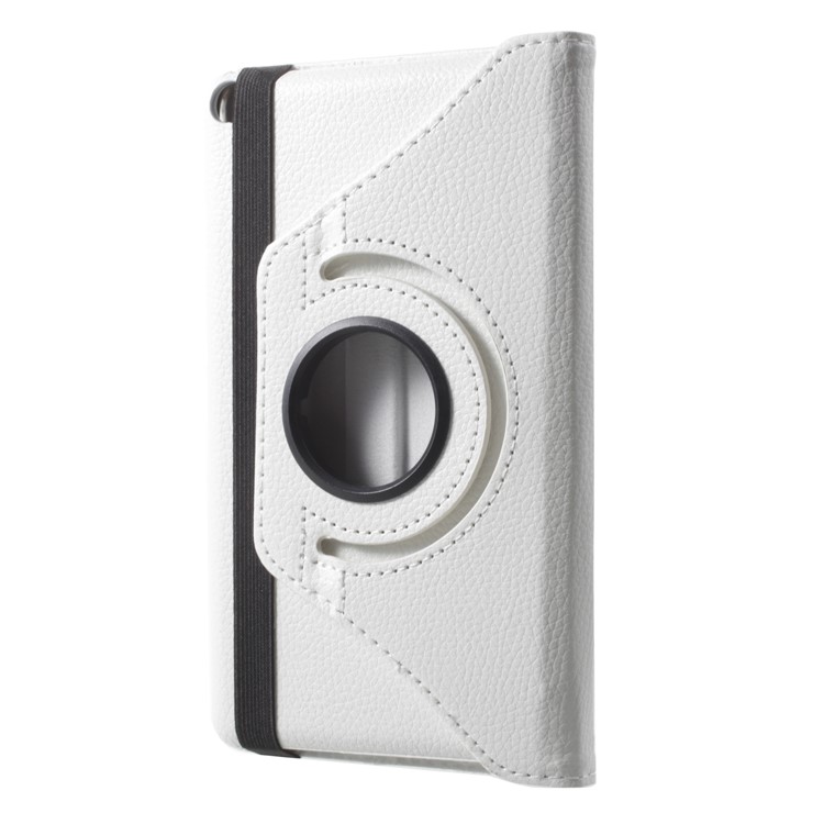 For Huawei MediaPad T3 7.0 Litchi Grain 360 Degree Rotary Stand Leather Cover - White-1
