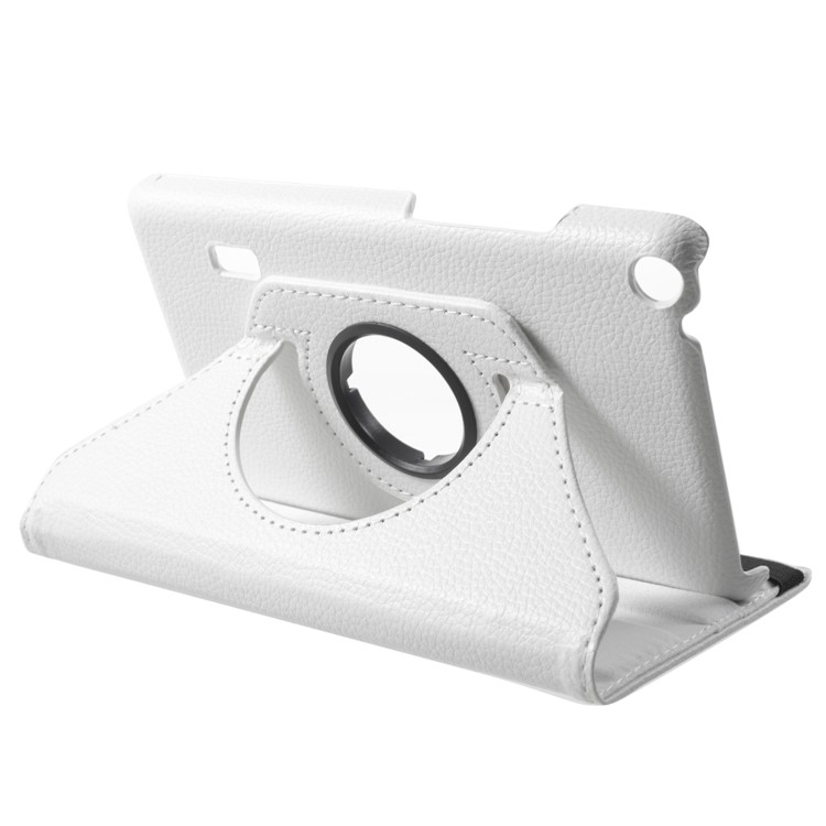 For Huawei MediaPad T3 7.0 Litchi Grain 360 Degree Rotary Stand Leather Cover - White-4