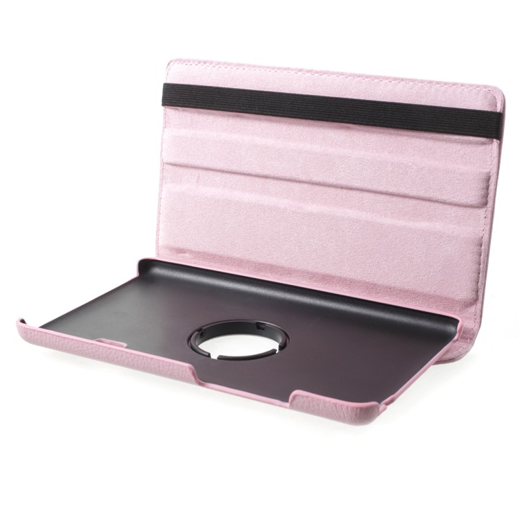 For Huawei MediaPad T3 7.0 Litchi Grain 360 Degree Rotary Leather Stand Cover - Pink-6