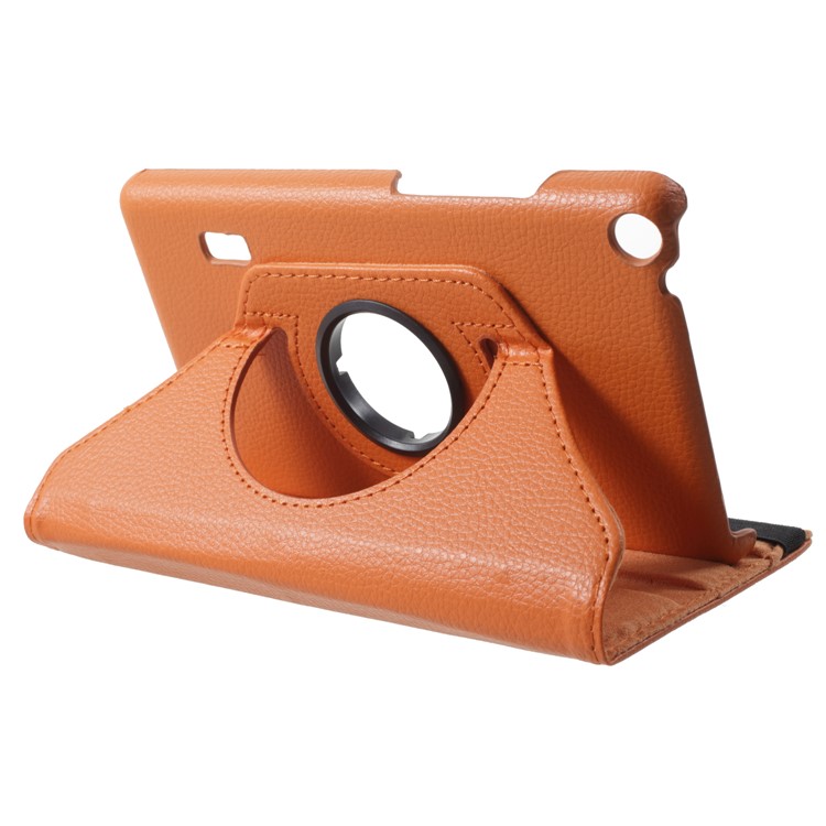 For Huawei MediaPad T3 7.0 Litchi Grain 360 Degree Rotary Stand Leather Flip Cover - Orange-4