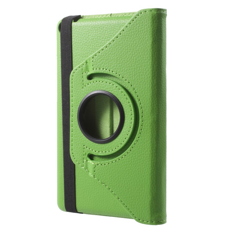 For Huawei MediaPad T3 7.0 Litchi Grain 360 Degree Rotary Stand Leather Protective Case - Green-1