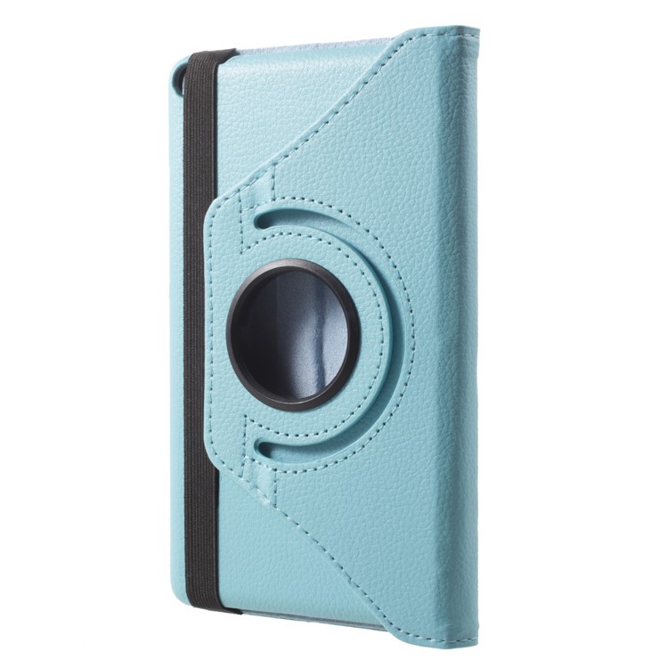 For Huawei MediaPad T3 7.0 Litchi Grain 360 Degree Rotary Stand Leather Shell - Baby Blue-1