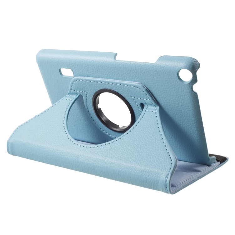 For Huawei MediaPad T3 7.0 Litchi Grain 360 Degree Rotary Stand Leather Shell - Baby Blue-4