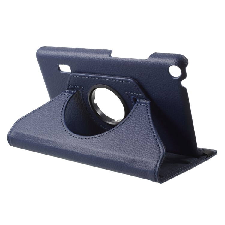Litchi Grain 360 Degree Rotary Leather Stand Shell for Huawei MediaPad T3 7.0 - Dark Blue-4
