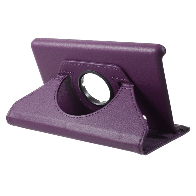 For Huawei MediaPad T3 7.0 Litchi Grain 360 Degree Rotary Stand Leather Protective Shell - Purple-4