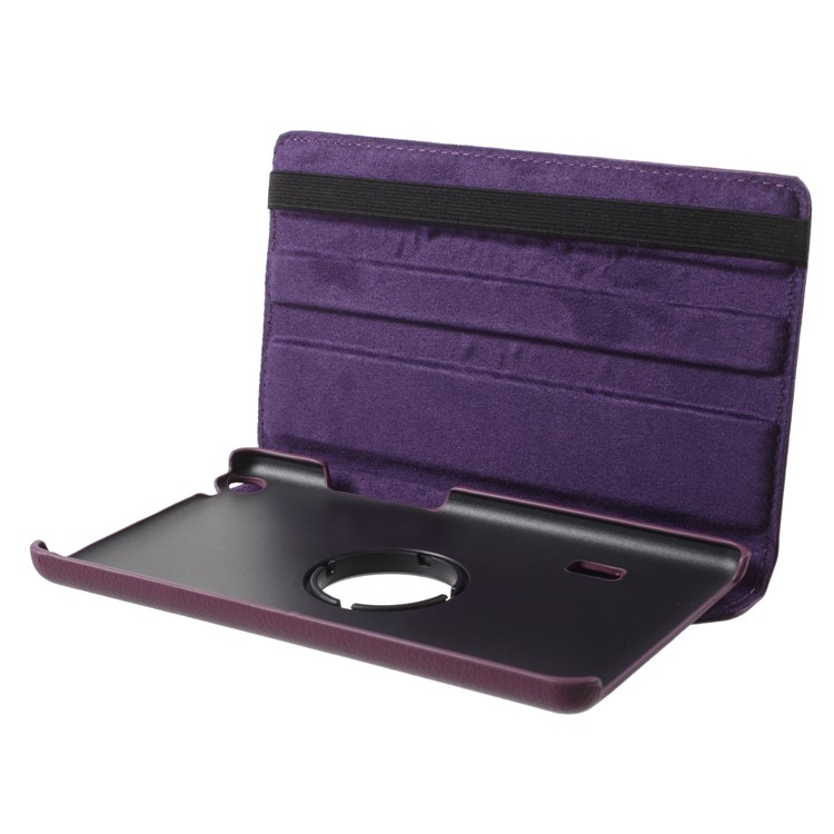 For Huawei MediaPad T3 7.0 Litchi Grain 360 Degree Rotary Stand Leather Protective Shell - Purple-6