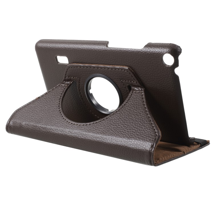 Para Huawei Mediapad T3 7.0 Litchi Grano 360 Grados Soporte Rotatorio De Cuero Caso - Marrón-4