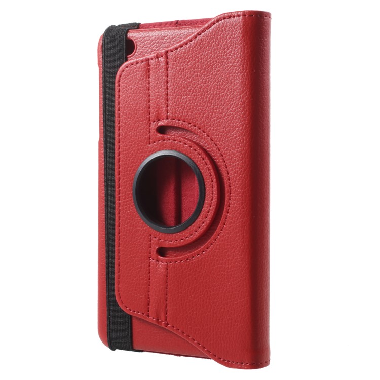 Litchi Grain 360 Degrés Étui En Cuir Rotatif Pour Huawei Mediapad T1 7.0 / Tablette D'honneur T1 (t1-701u) - Rouge-5
