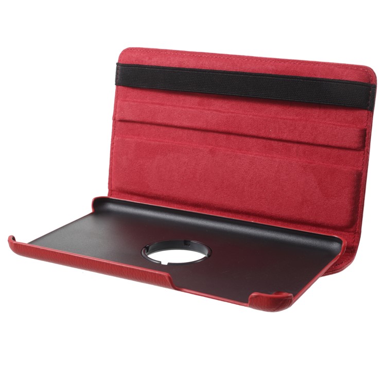 Litchi Grain 360 Degrés Étui En Cuir Rotatif Pour Huawei Mediapad T1 7.0 / Tablette D'honneur T1 (t1-701u) - Rouge-7
