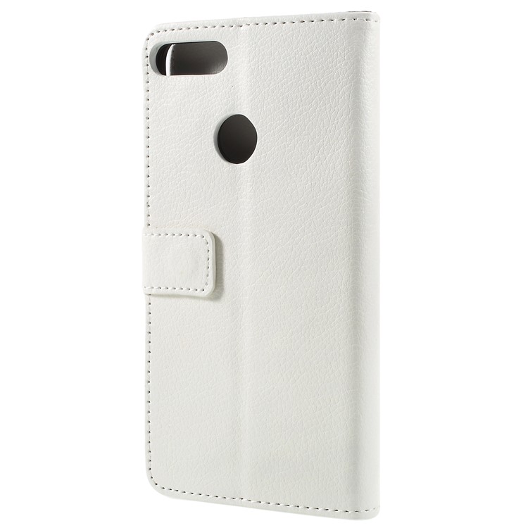 Litchi Skin PU Leather Wallet Stand Cover for Huawei Honor 9 Lite / Honor 9 Youth Edition - White-2