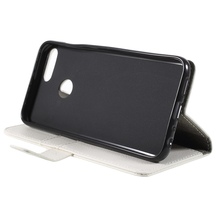 Litchi Skin PU Leather Wallet Stand Cover for Huawei Honor 9 Lite / Honor 9 Youth Edition - White-4