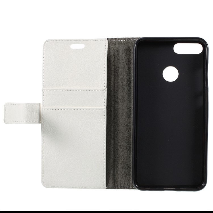 Litchi Skin PU Leather Wallet Stand Cover for Huawei Honor 9 Lite / Honor 9 Youth Edition - White-6