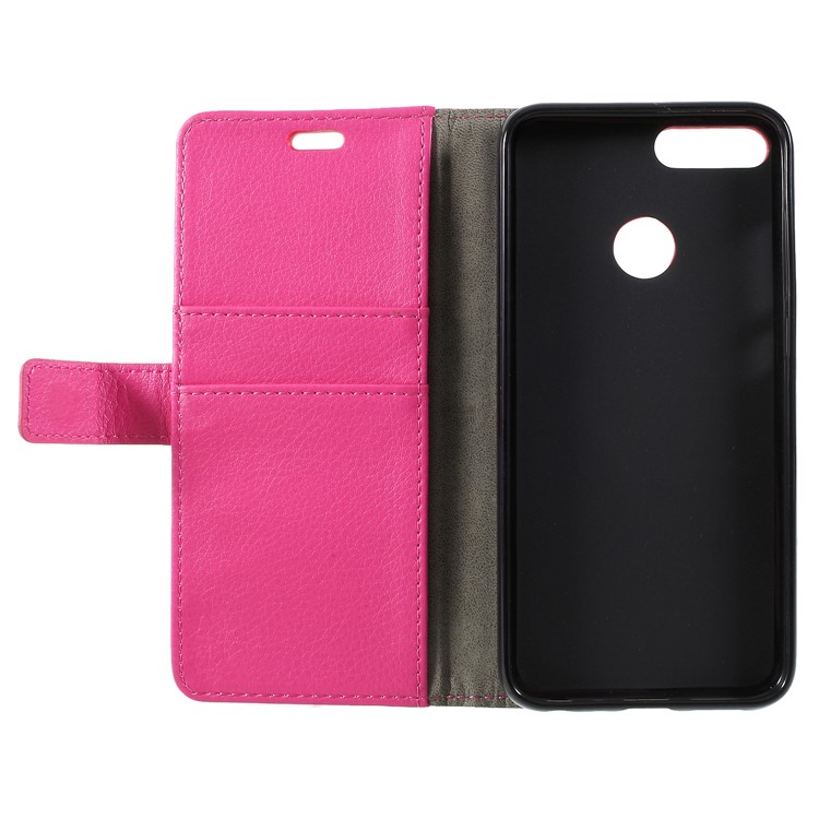 Litchi Skin PU Leather Wallet Stand Case for Huawei Honor 9 Lite / Honor 9 Youth Edition - Rose-6
