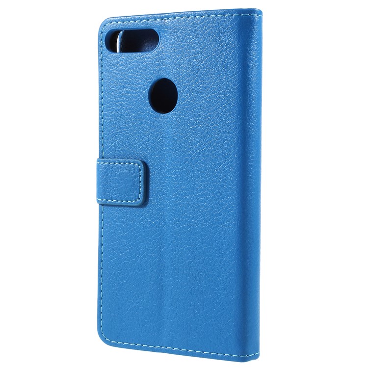 Litchi Skin PU Leather Wallet Stand Phone Shell for Huawei Honor 9 Lite / Honor 9 Youth Edition - Blue-2