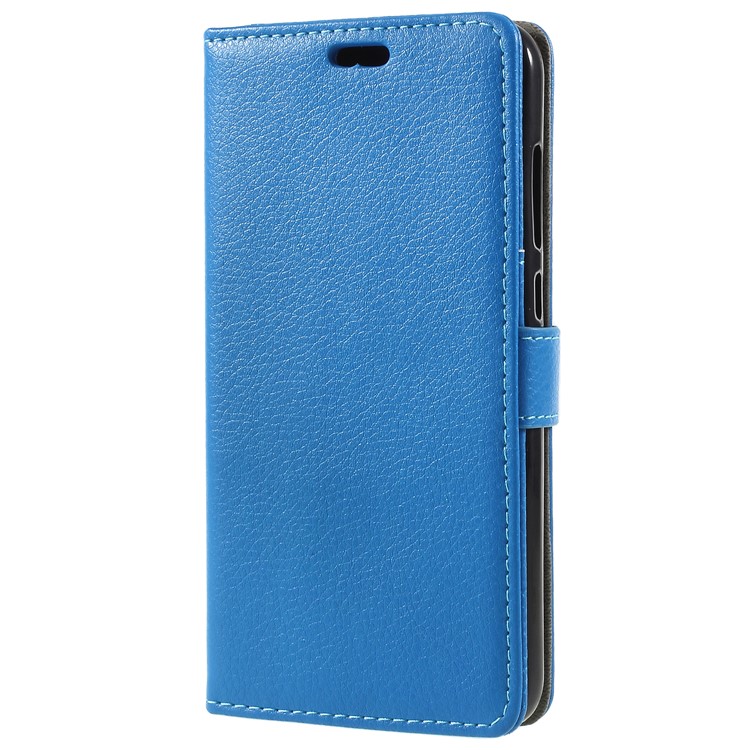 Litchi Skin PU Leather Wallet Stand Phone Shell for Huawei Honor 9 Lite / Honor 9 Youth Edition - Blue-3