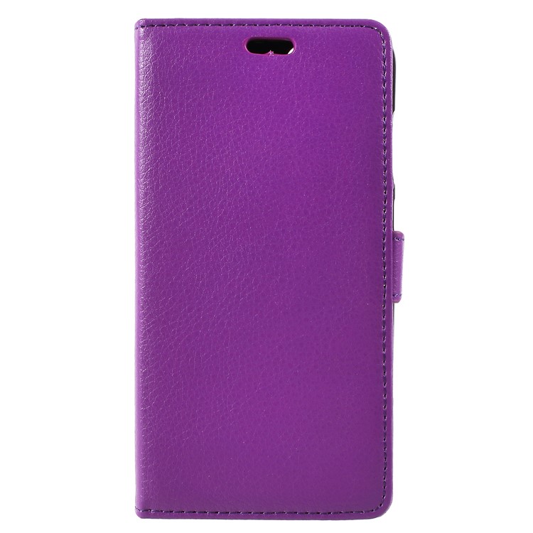 Litchi Skin PU Leather Wallet Case with Stand for Huawei Honor 9 Lite / Honor 9 Youth Edition - Purple-1