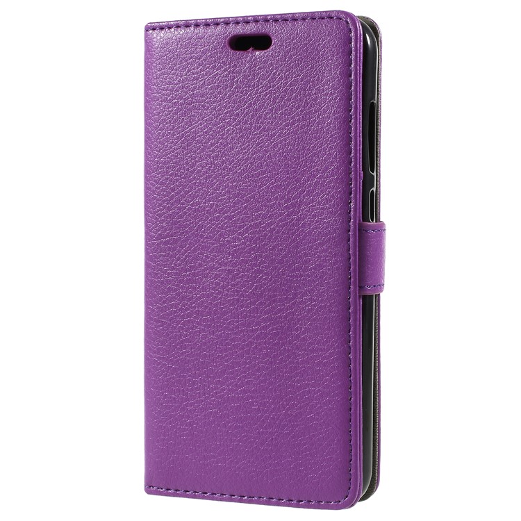 Litchi Skin PU Leather Wallet Case with Stand for Huawei Honor 9 Lite / Honor 9 Youth Edition - Purple-3