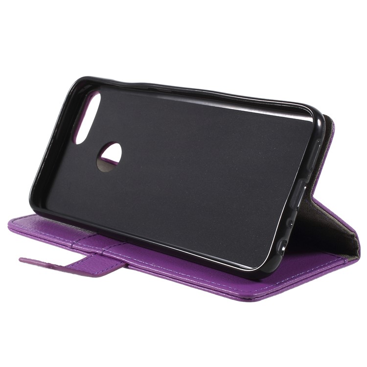 Litchi Skin PU Leather Wallet Case with Stand for Huawei Honor 9 Lite / Honor 9 Youth Edition - Purple-4