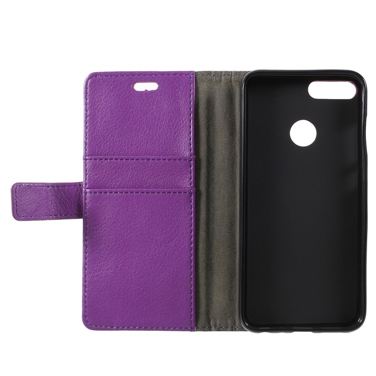 Litchi Skin PU Leather Wallet Case with Stand for Huawei Honor 9 Lite / Honor 9 Youth Edition - Purple-6