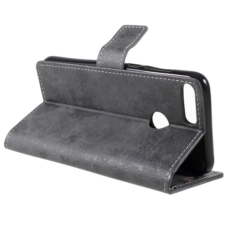 Vintage PU Leather Wallet Protective Phone Casing for Huawei Honor 9 Lite / Honor 9 Youth Edition - Grey-8
