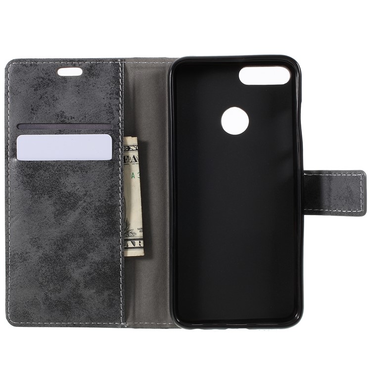 Vintage PU Leather Wallet Protective Phone Casing for Huawei Honor 9 Lite / Honor 9 Youth Edition - Grey-9
