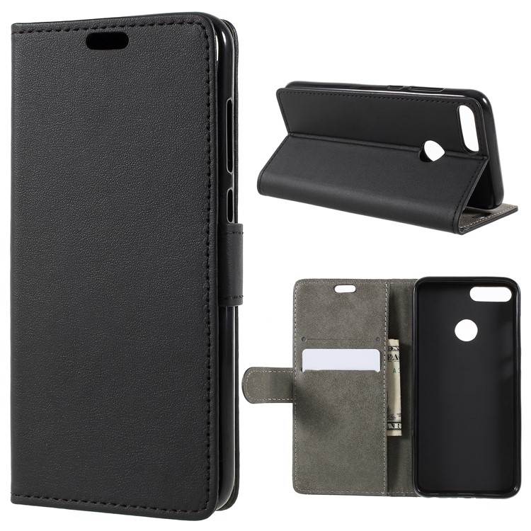 Flip PU Leather Wallet Stand Phone Casing for Huawei Honor 9 Lite / Honor 9 Youth Edition - Black-1