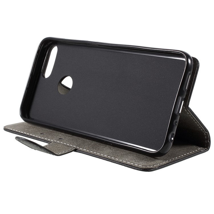 Flip PU Leather Wallet Stand Phone Casing for Huawei Honor 9 Lite / Honor 9 Youth Edition - Black-7