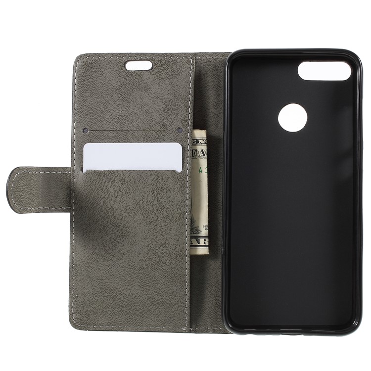 Flip PU Leather Wallet Stand Phone Casing for Huawei Honor 9 Lite / Honor 9 Youth Edition - Black-9