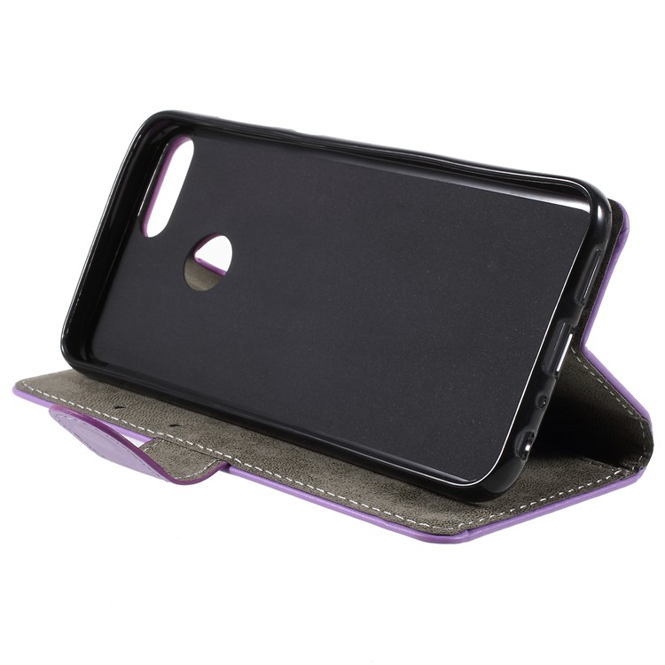 Flip PU Leather Wallet Stand Phone Shell for Huawei Honor 9 Lite / Honor 9 Youth Edition - Purple-4