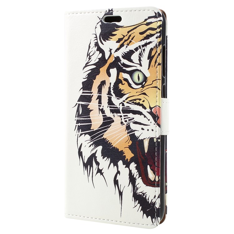 For Huawei Honor 9 Lite / Honor 9 Youth Edition Patterned PU Leather Stand Wallet Mobile Case - Fierce Tiger-2