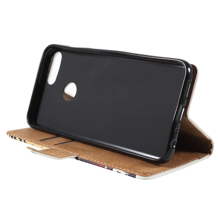 For Huawei Honor 9 Lite / Honor 9 Youth Edition Patterned PU Leather Stand Wallet Mobile Case - Fierce Tiger-4