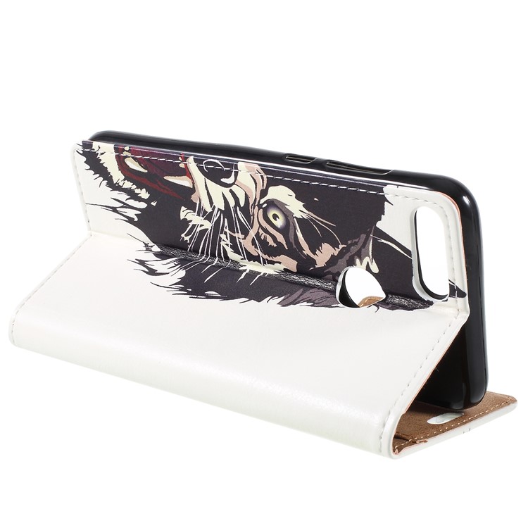 For Huawei Honor 9 Lite / Honor 9 Youth Edition Patterned PU Leather Stand Wallet Mobile Case - Fierce Tiger-5