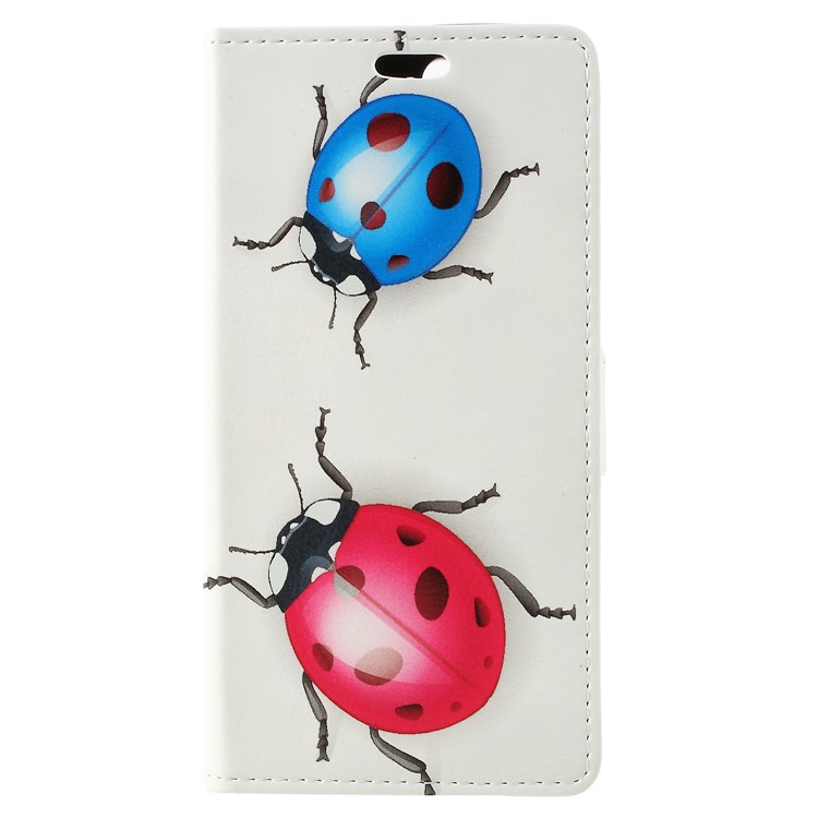 For Huawei Honor 9 Lite / Honor 9 Youth Edition Patterned PU Leather Stand Wallet Mobile Casing - Two Ladybirds-1