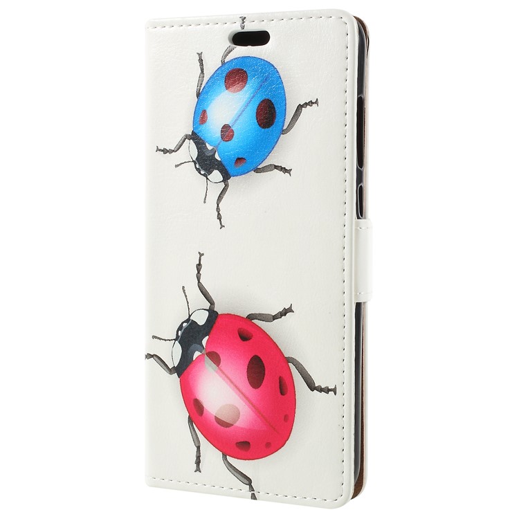 For Huawei Honor 9 Lite / Honor 9 Youth Edition Patterned PU Leather Stand Wallet Mobile Casing - Two Ladybirds-3