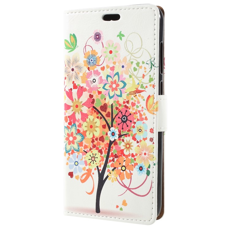For Huawei Honor 9 Lite / Honor 9 Youth Edition Patterned PU Leather Stand Wallet Mobile Cover - Flower Tree-3