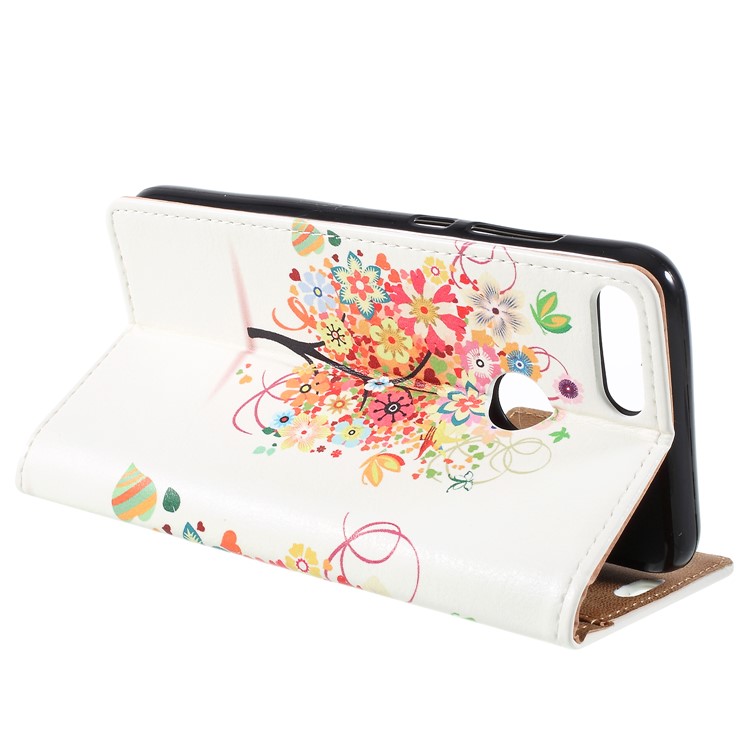 For Huawei Honor 9 Lite / Honor 9 Youth Edition Patterned PU Leather Stand Wallet Mobile Cover - Flower Tree-5