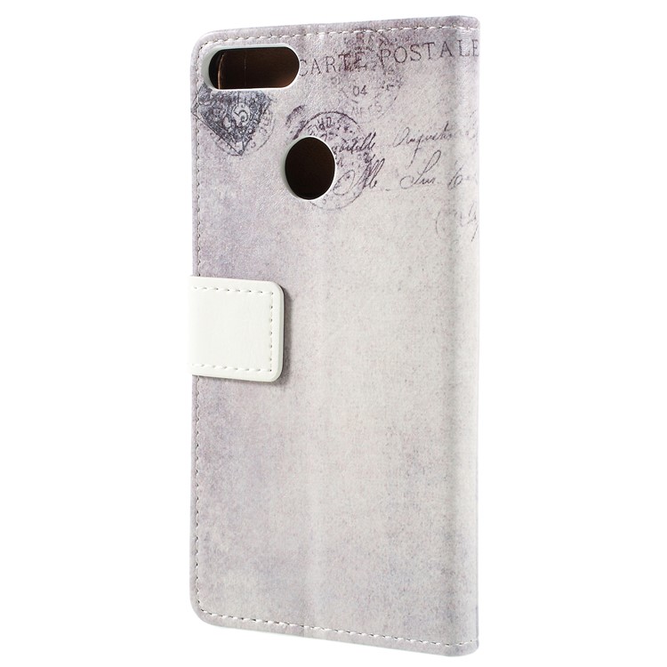 For Huawei Honor 9 Lite / Honor 9 Youth Edition Patterned PU Leather Stand Wallet Mobile Phone Casing - American Flag and Cat Holding Heart-2