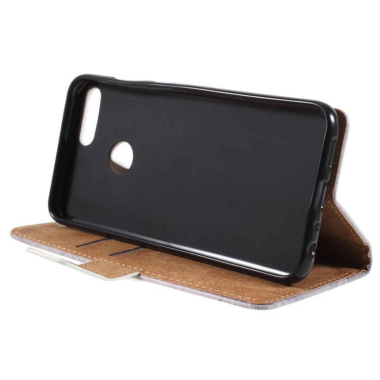 For Huawei Honor 9 Lite / Honor 9 Youth Edition Patterned PU Leather Stand Wallet Mobile Phone Casing - American Flag and Cat Holding Heart-4