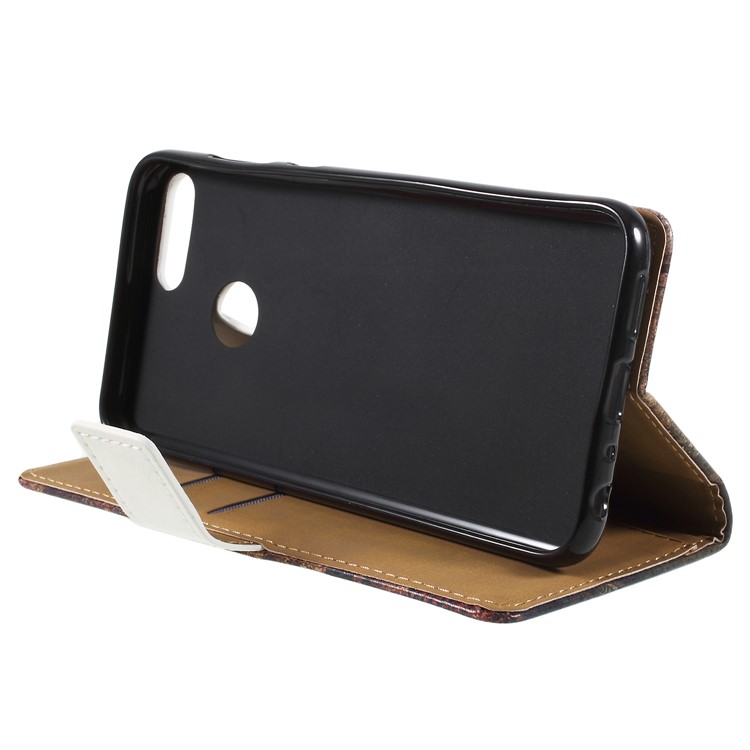 For Huawei Honor 9 Lite / Honor 9 Youth Edition Patterned PU Leather Stand Wallet Phone Casing Cover - Eiffel Tower and Maple Leaves-4