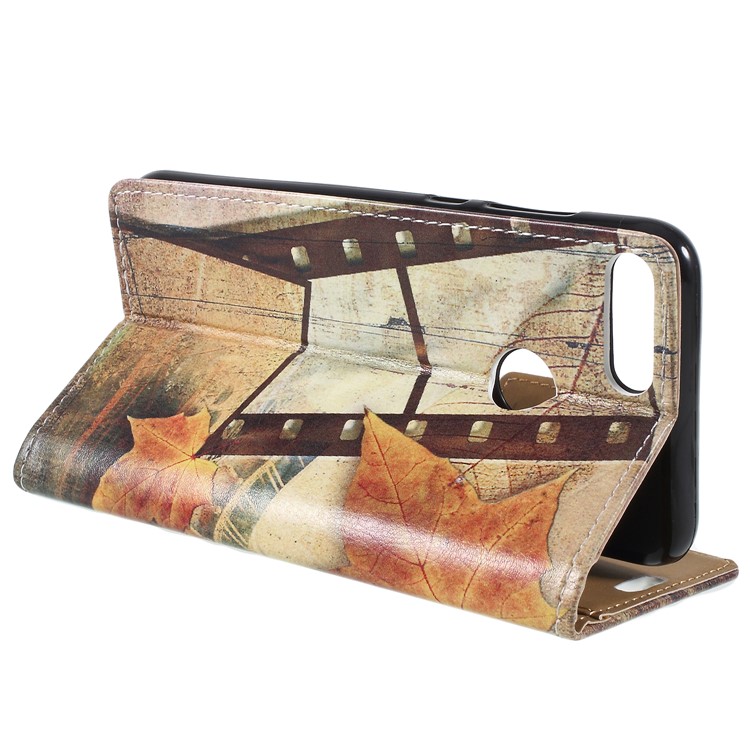 For Huawei Honor 9 Lite / Honor 9 Youth Edition Patterned PU Leather Stand Wallet Phone Casing Cover - Eiffel Tower and Maple Leaves-5