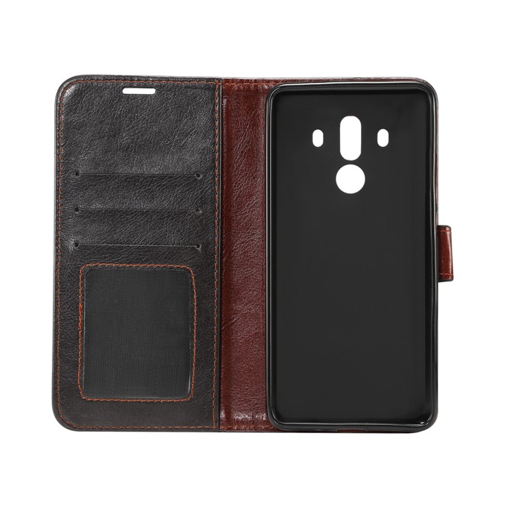 Crazy Horse Wallet Leather Stand Case for Huawei Mate 10 Pro - Black-4
