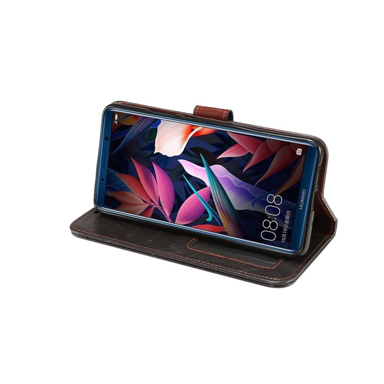 Crazy Horse Wallet Leather Stand Case for Huawei Mate 10 Pro - Black-6