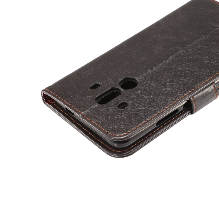 Crazy Horse Wallet Leather Stand Case for Huawei Mate 10 Pro - Black-7