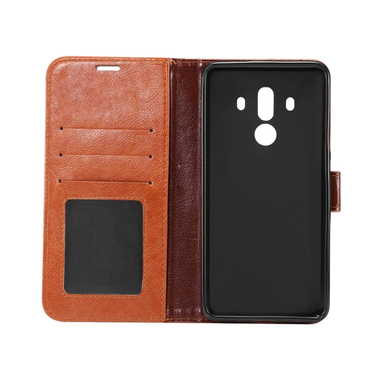 Crazy Horse Magnetic Leather Stand Case for Huawei Mate 10 Pro - Brown-4