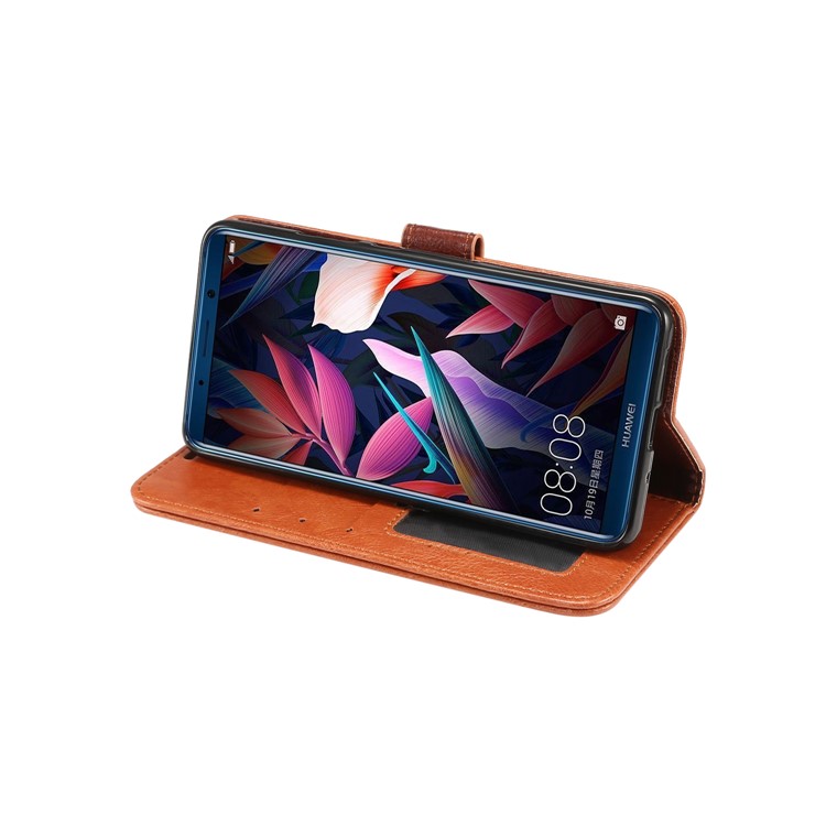 Crazy Horse Magnetic Leather Stand Case for Huawei Mate 10 Pro - Brown-6