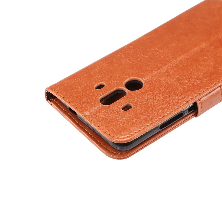 Crazy Horse Magnetic Leather Stand Case for Huawei Mate 10 Pro - Brown-7