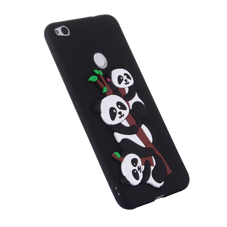3D Panda Pattern Soft TPU Phone Case for Huawei P8 Lite (2017)/Honor 8 Lite - Black-3