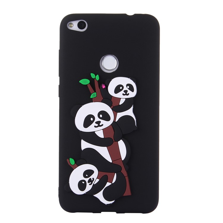 3D Panda Pattern Soft TPU Phone Case for Huawei P8 Lite (2017)/Honor 8 Lite - Black-4