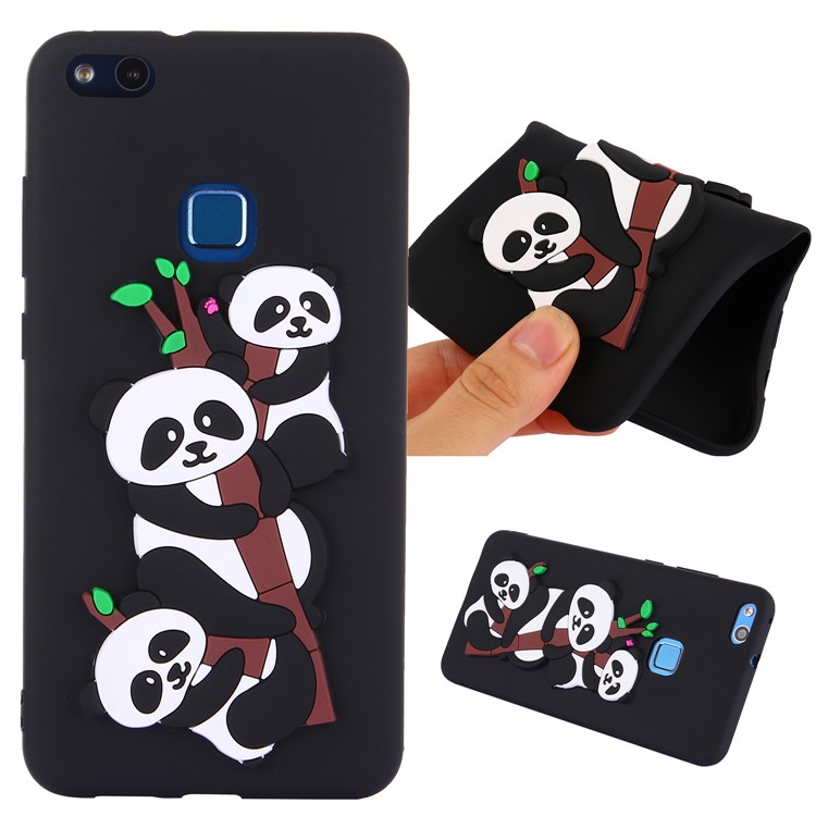 3D Panda Pattern Soft TPU Phone Casing for Huawei P10 Lite - Black-1